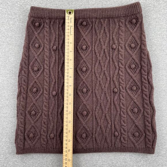 ASTR The Label Argyle Knit Sweater Mini Skirt Size S Brown Coffee Pull-On Ribbed - Picture 6 of 9